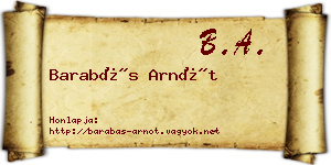 Barabás Arnót névjegykártya